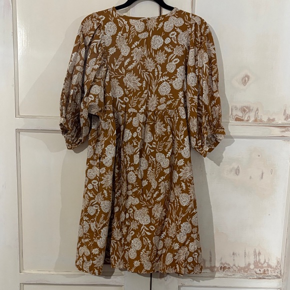 Universal Thread Mustard Floral Mini Dress - Picture 4 of 5